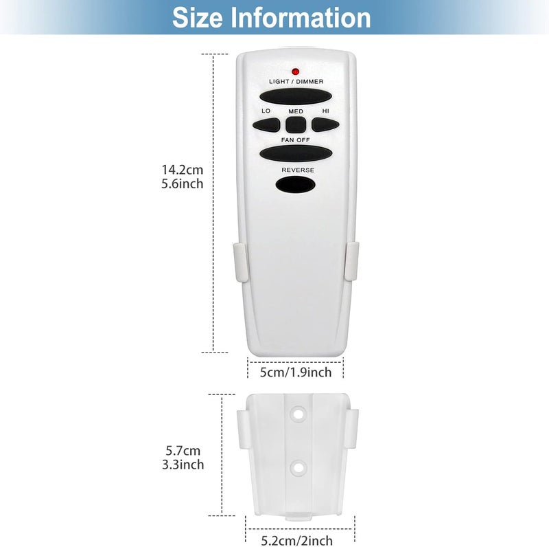 Onisamt Hampton Bay Ceiling Fan Remote Replacement UC7078T FANHD L3H2003FANHD FANHD6 L3H2010FANHD RR7078TR 7066TX UC7083T UC7848T with Reverse Button and Wall Mount - Image 4